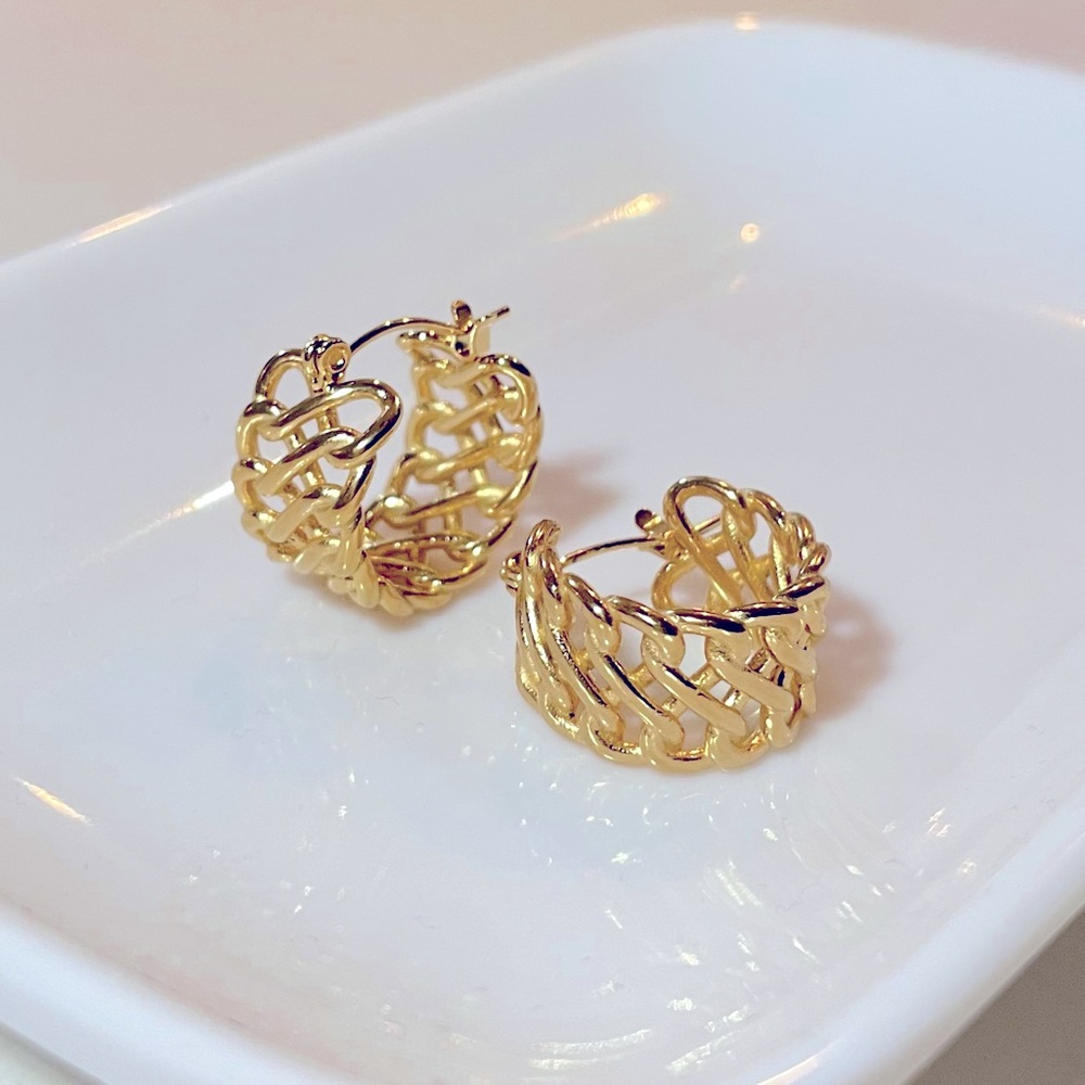 NWT- Trendy Hoop Earrings